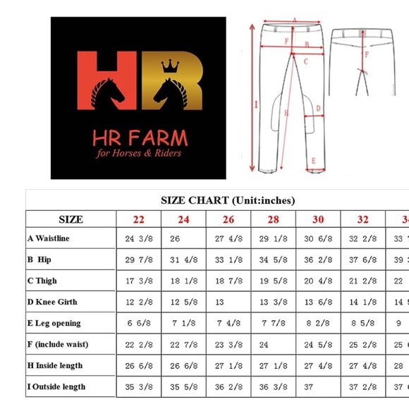 HR Farm Full Seat Silicone Grip Star High Waist Equestrian Riding Breeches NWT - Picture 16 of 16